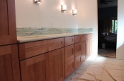 Glass and marble with porcelain master bathroom in Windsor