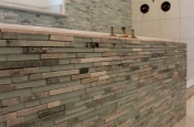 Glass and marble with porcelain master bathroom in Windsor