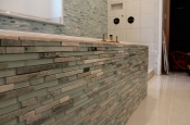 Glass and marble with porcelain master bathroom in Windsor