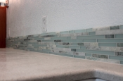 Glass and marble with porcelain master bathroom in Windsor