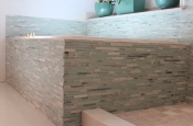 Glass and marble with porcelain master bathroom in Windsor