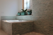 Glass and marble with porcelain master bathroom in Windsor