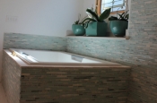 Glass and marble with porcelain master bathroom in Windsor
