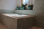 Glass and marble with porcelain master bathroom in Windsor