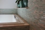 Glass and marble with porcelain master bathroom in Windsor