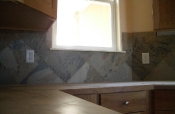Slate kitchen backsplash
