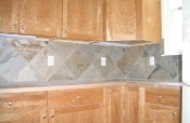 Slate kitchen backsplash
