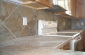 Slate kitchen backsplash
