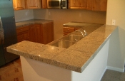 Granite tile bar and kitchen countertop