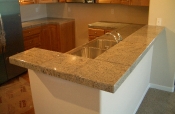 Granite tile bar and kitchen countertop