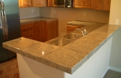 Granite tile bar and kitchen countertop