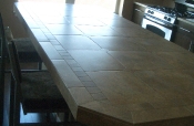 Porcelain kitchen bar countertop