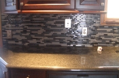Glass mosaic kitchen backsplash