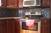 Glass mosaic kitchen backsplash