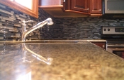 Glass mosaic kitchen backsplash