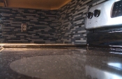 Glass mosaic kitchen backsplash