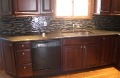 Glass mosaic kitchen backsplash