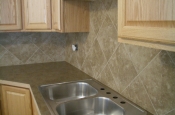 Ceramic tile kitchen backsplash