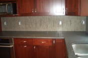 Marble and glass kitchen tile backsplash