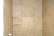 Shower wall tile installed