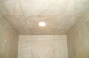 Tiled shower ceiling