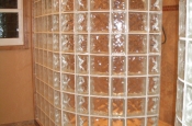 Curved Glass block shower walls in Fort Collins, CO