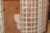Curved Glass block bathroom walls in Fort Collins, CO