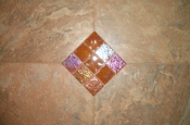 Porcelain and glass mosaic accent master bathroom in Fort Collins