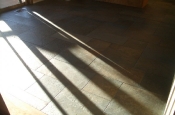 Porcelain slate flooring with Ditra in Fort Collins