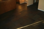 Porcelain slate flooring with Ditra in Fort Collins
