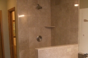 Marble master bathroom tile installation in Fort Collins, Colorado