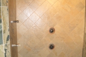 Porcelain steam shower tile installation in Fort Collins, Colorado
