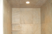 Porcelain bathroom shower tile installation in Fort Collins, Colorado