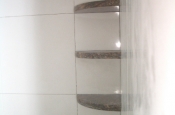 Whte Thassos Marble master bathroom tile remodel