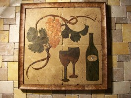 Wine Mural by Pile of Tile