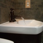 porcelain master bathroom with oil-rubbed bronze fixtures