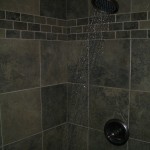 Slate-like porcelain kerdi shower in Ft. Collins, CO