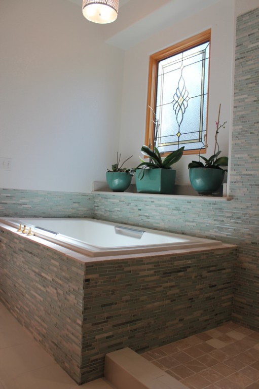 Glass and Marble master bathroom