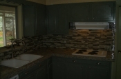 Kitchen Granite Tile Countertop and Glass Backsplash final 1