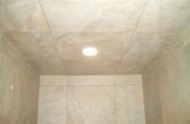 Tiled shower ceiling
