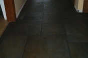 Porcelain slate tile floor with Ditra in Ft Collins
