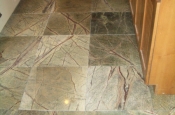 Marble floor tile installation