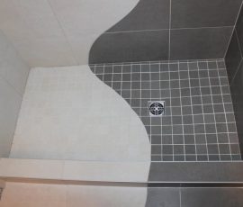 Continuous wave design through bathroom