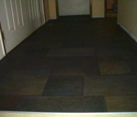 Porcelain slate tile floor with Ditra in Fort Collins