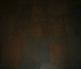 Porcelain basketweave tile floor in Fort Collins