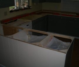 Kitchen Granite Tile Countertop and Glass Backsplash demo