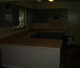 Kitchen Granite Tile Countertop and Glass Backsplash edging