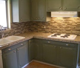 Kitchen Granite Tile Countertop and Glass Backsplash last