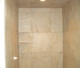 Shower wall tile installed