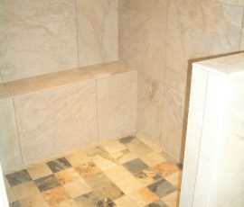 Shower bench and floor